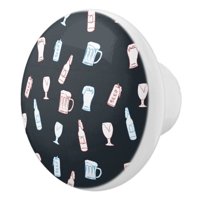 Beers Rustic Hand Drawn Whimsical Beer Man Cave Knopp (Höger)