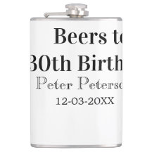 Beers to 30th birthday name date man stylishSimple