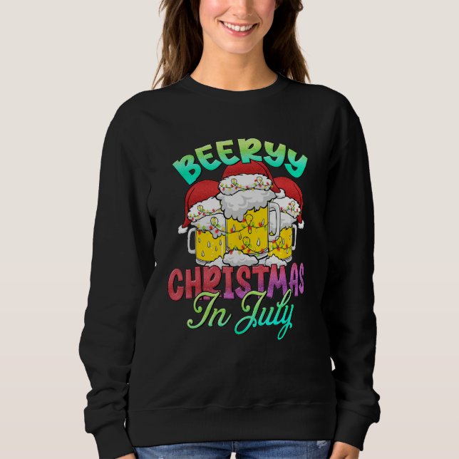 Beery Christmas In July Summer Beach Vacation T Shirt (Framsida)