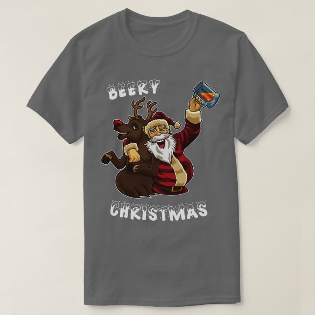 Beery jul Jultomten Drinks Beer T Shirt (Design framsida)