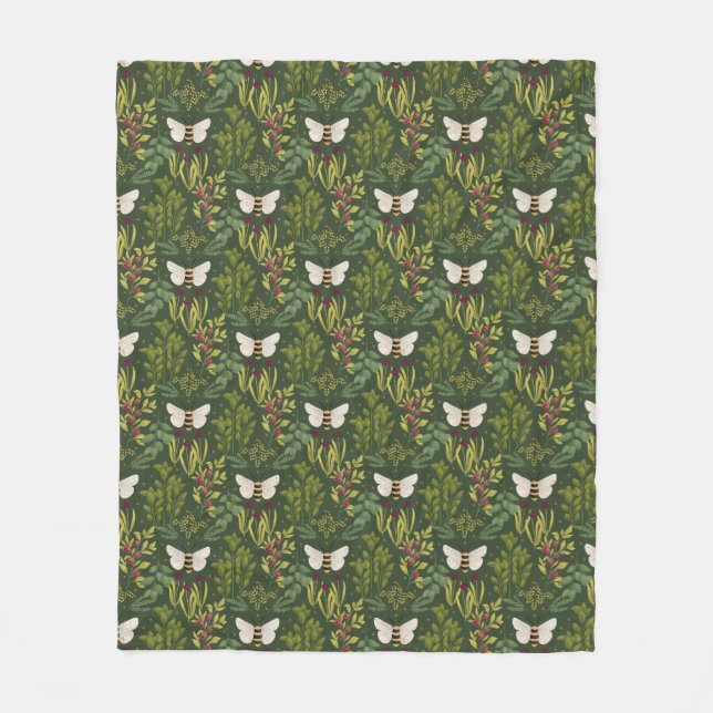 Bees and Foliage Fleece Blanket (Framsidan)