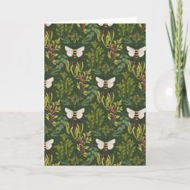 Bees and Foliage Greeting Card Kort