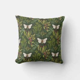 Bees and Foliage Throw Pillow Kudde