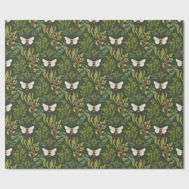 Bees and Foliage Wrapping Paper Presentpapper (Platt)