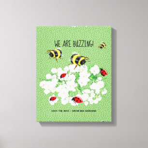 BEES and LadyBugs - Art by LeahG Spara The Bees Canvastryck