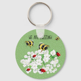 BEES and LadyBugs - Art by LeahG Spara The Bees Nyckelring
