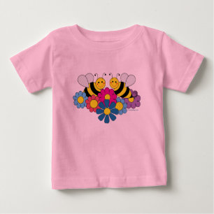 Bees & Flowers Design Illustration Tee