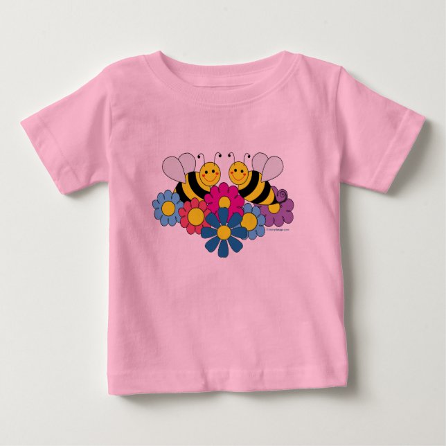 Bees & Flowers Design Illustration Tee (Framsida)