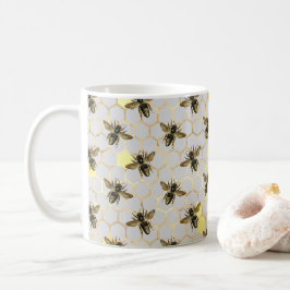 Bees Guld Honeycomb Kaffemugg