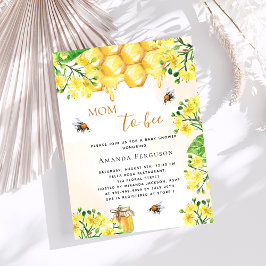 Bees gult blommigts budget - inbjudan till babydus