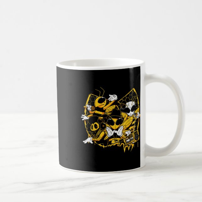 Bees Hip hop Old school Rap Music Älskare Kaffemugg (Höger)