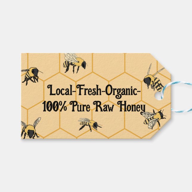 Bees Honeycomb Aviary Bee Farm Presentetikett (Framsidan (Horisontell))