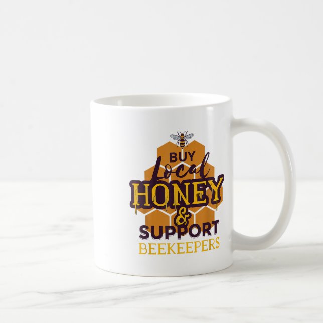 Bees Honeycomb Environmental Protection Beservatio Kaffemugg (Höger)
