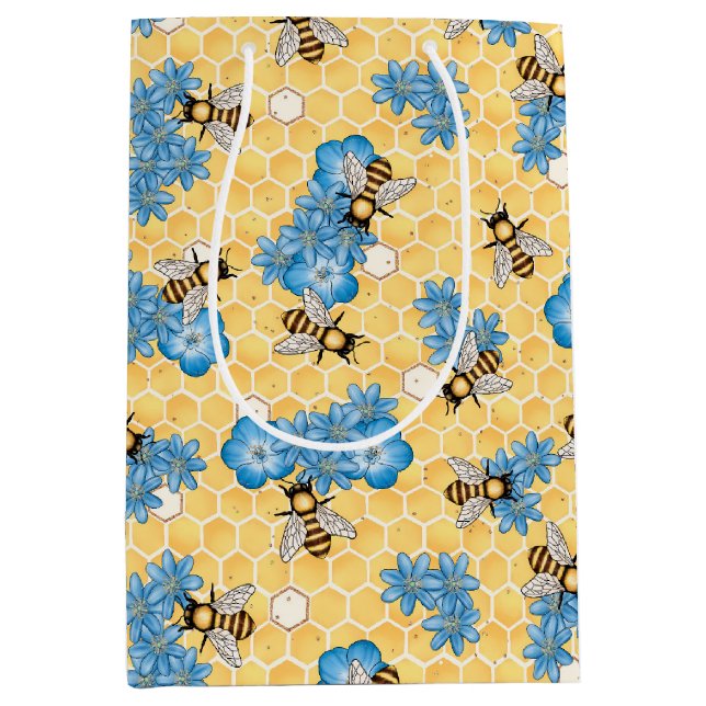 Bees Honeycomb Gift Bag (Framsidan)