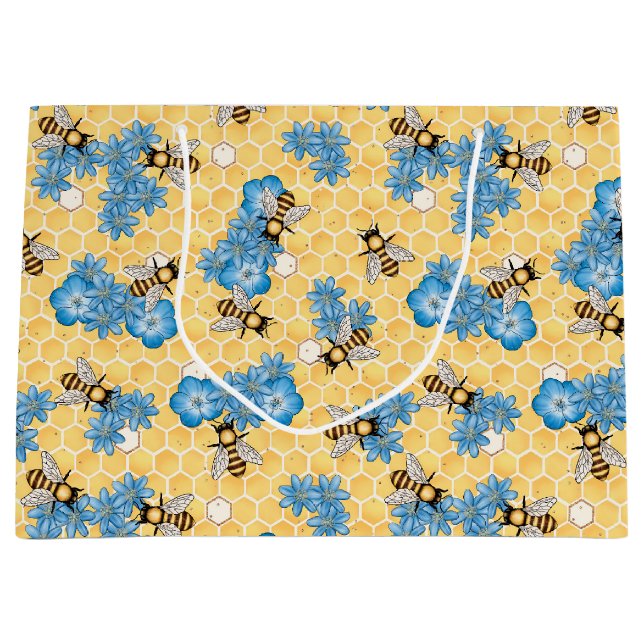 Bees Honeycomb Gift Bag (Framsidan)