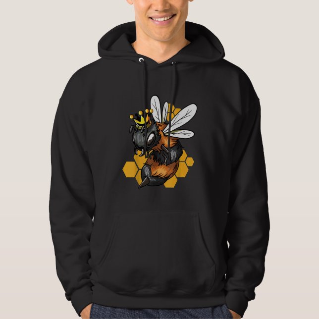 Bees Illustration Biodling Honungsbiodling Hoodie (Framsida)
