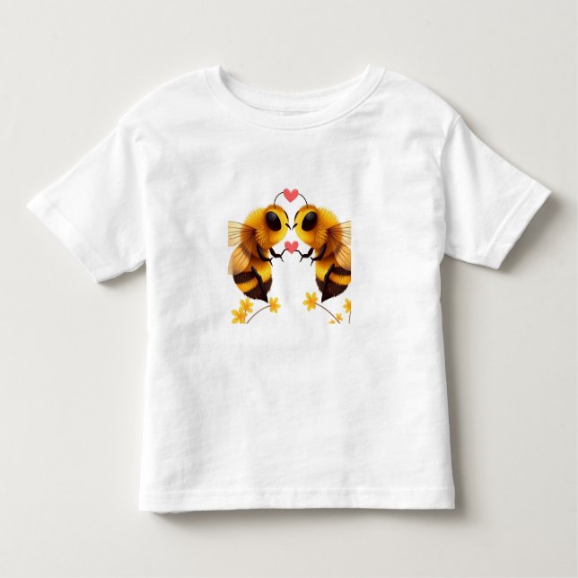 ’BEES IN KÄRLEK’-Småbarn Bra Jersey T-Shirt (Framsida)