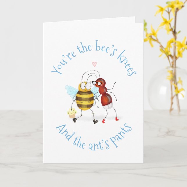Bee's knees and ant's pants card kort (Gul blomma)