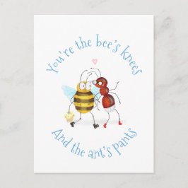 Bee's knees and ant's pants postcard vykort