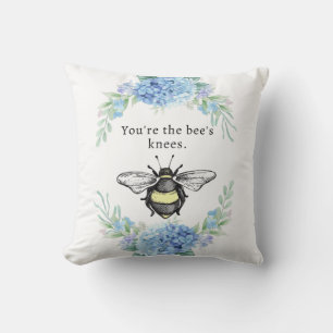 Bees Knees   Blå Hydrangeas 16" x 16" Mode Kudde