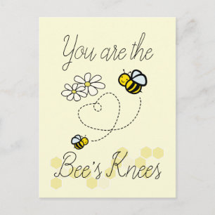 Bees Knees Cute Humla Valentines vykort
