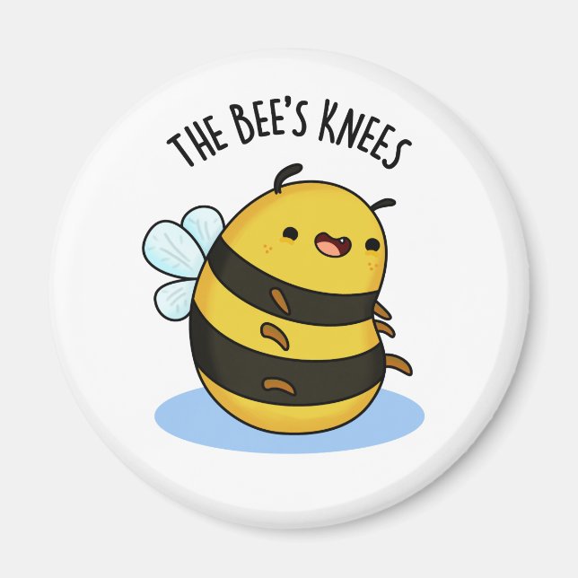 Bees Knees Funny Humla Pun Magnet (Framsidan)