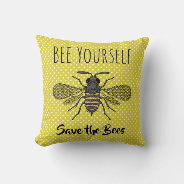 BEES och Honeycomb - Spara Bina Kudde (Framsida)