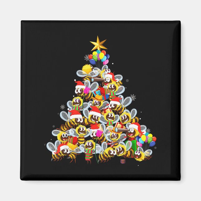 Bees Tree Christmas Sweater Xmas For Bees Lover  Magnet (Framsidan)