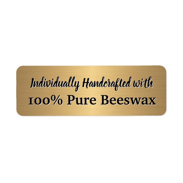 Beeswax Candle, handgjord Returadress Etikett (Framsidan)