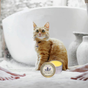 Beeswax Heel Butter Label Lavender Flower Guld Runt Klistermärke