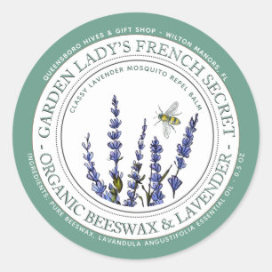 Beeswax Lavender Mosquito Repellant Lotion Pub Bee Runt Klistermärke