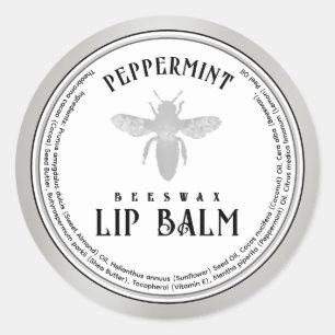 Beeswax Peppermint Lip Balm Queen Bee Silver Runt Klistermärke