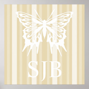 Beeswax Victorian Dam Rand med Butterfly Poster