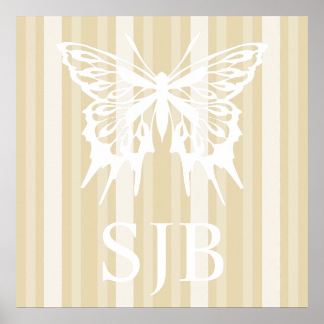 Beeswax Victorian Dam Rand med Butterfly Poster (Framsidan)