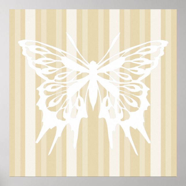 Beeswax Victorian Dam Rand med Butterfly Poster (Framsidan)