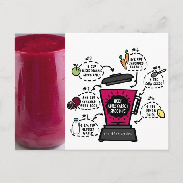Beet Apple Carrot Smoothie Recipe Vykort (Framsida)