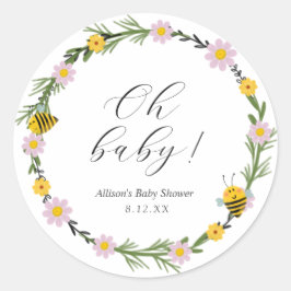 Beet Baby Shower Round Sticker Runt Klistermärke