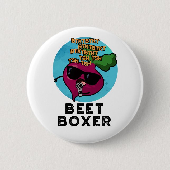 Beet Boxer Funny Beatbox Veggie Pun Knapp (Framsida)