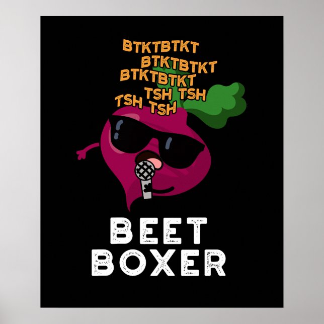 Beet Boxer Funny Beet Pun Mörk BG Poster (Framsidan)
