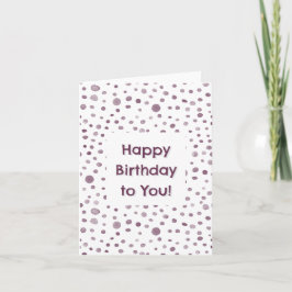 Beet Confetti Watercolor Dots Birthday Card Kort