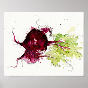 Beet root Kitchen wall art Poster