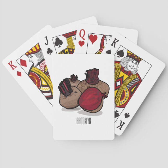 Beet-tecknad illustration casinokort (Baksidan)