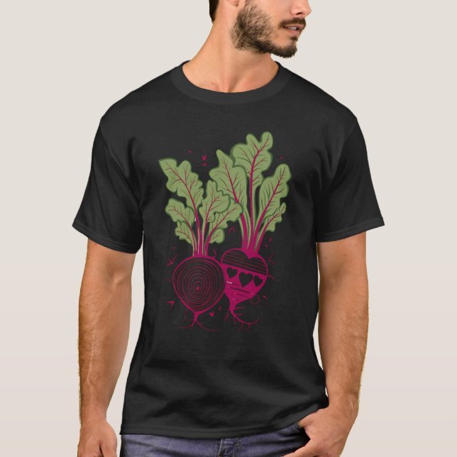 Beet Vegetable retro färg T Shirt (Framsida)