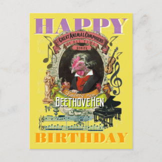 Beethovehen Beethoven Grattis på födelsedagen Vykort