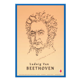 Beethoven Ansikte, Music Fototryck