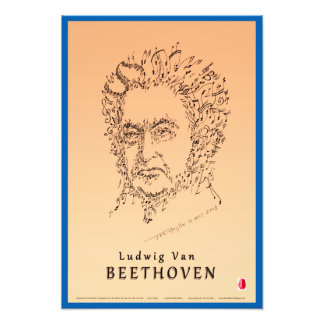 Beethoven Ansikte, Music Fototryck