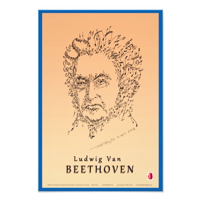 Beethoven Ansikte, Music Fototryck (Framsidan)
