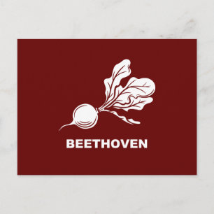 Beethoven Beets Roligt typografisk, modern minimal Vykort