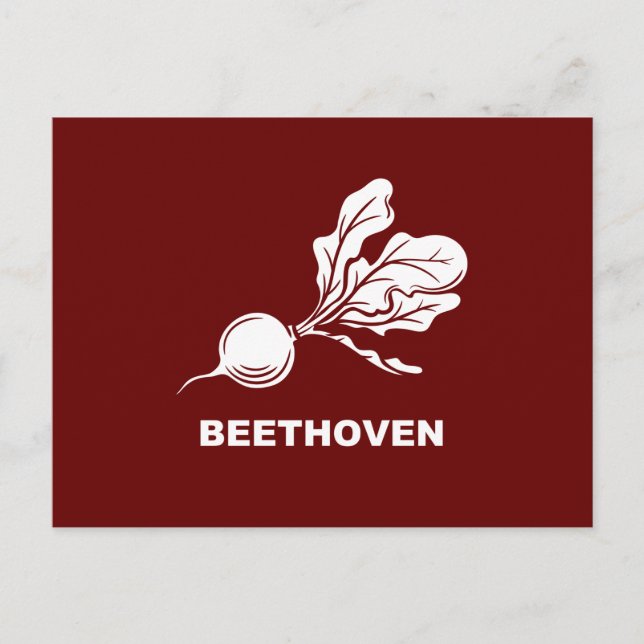Beethoven Beets Roligt typografisk, modern minimal Vykort (Framsida)