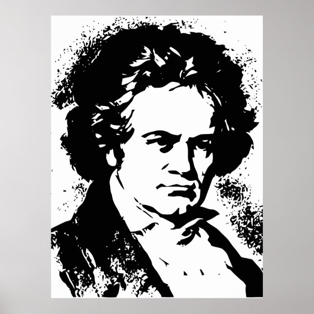 Beethoven Black and white vetor art Poster (Framsidan)